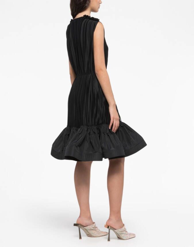 AZ FACTORY x Lutz Huelle midi-jurk met watervalhals Zwart