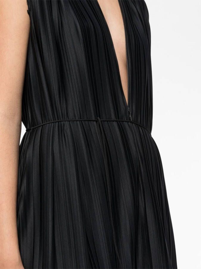 AZ FACTORY x Lutz Huelle midi-jurk met watervalhals Zwart