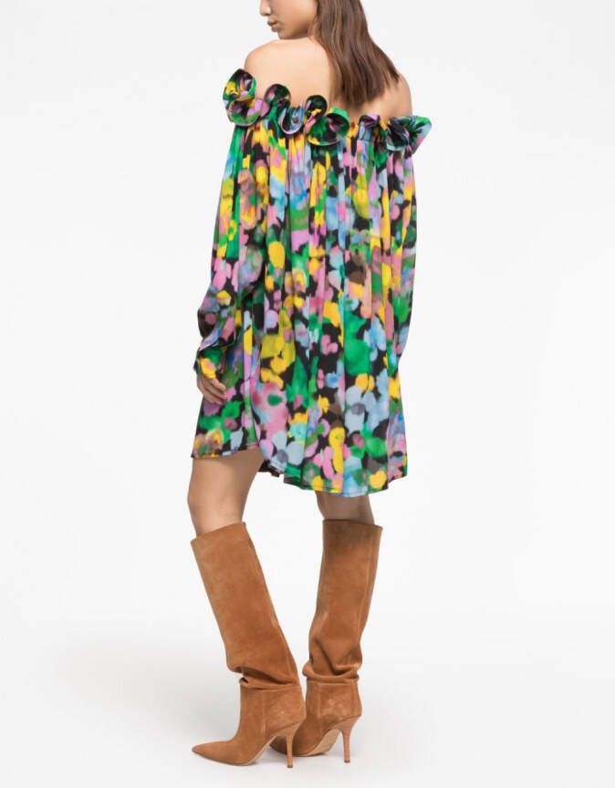 AZ FACTORY x Lutz Huelle off-shoulder jurk Blauw