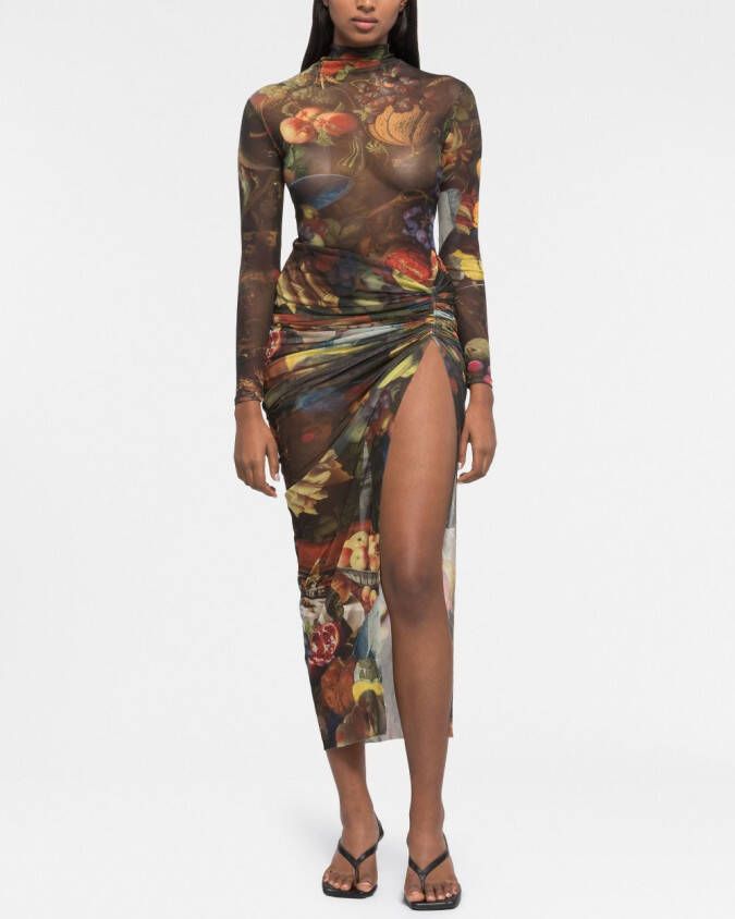 AZ FACTORY x Estar Manas Bon Appetit rok met split Veelkleurig