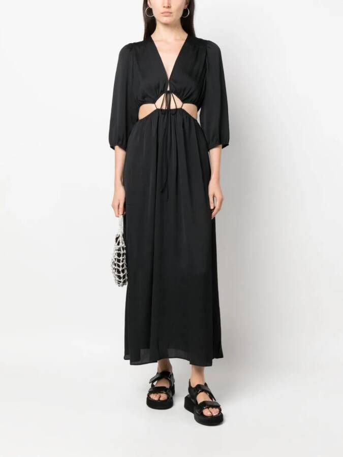 Ba&Sh Midi-jurk met V-hal Zwart