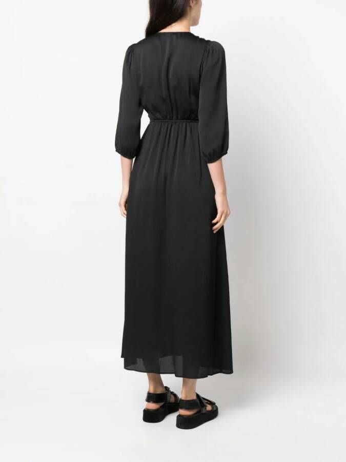 Ba&Sh Midi-jurk met V-hal Zwart