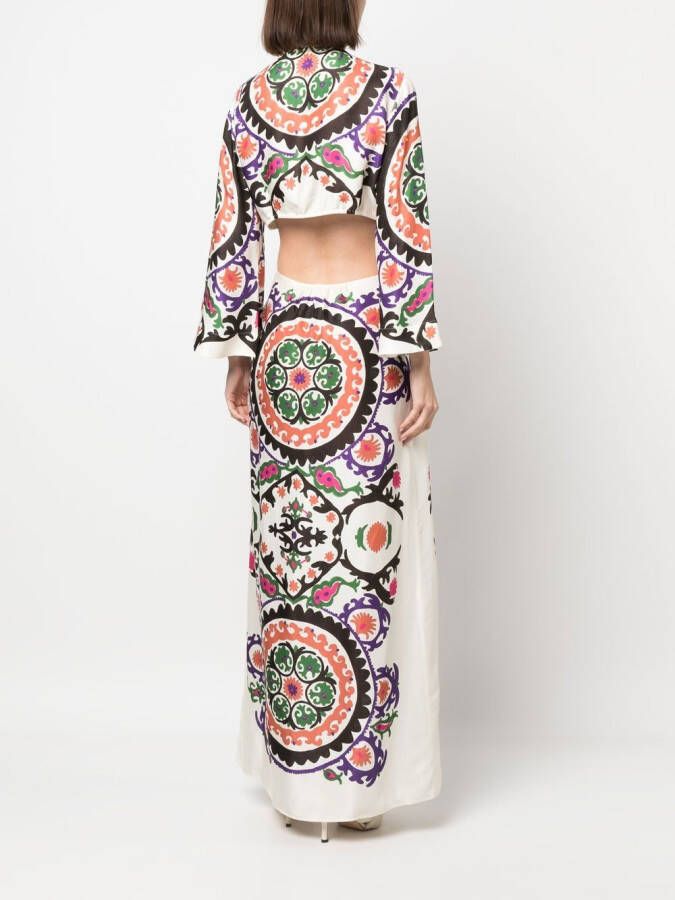Ba&Sh Maxi-jurk met bloemenprint Beige