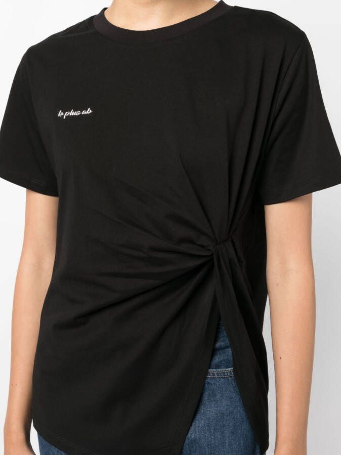 b+ab Asymmetrisch T-shirt Zwart