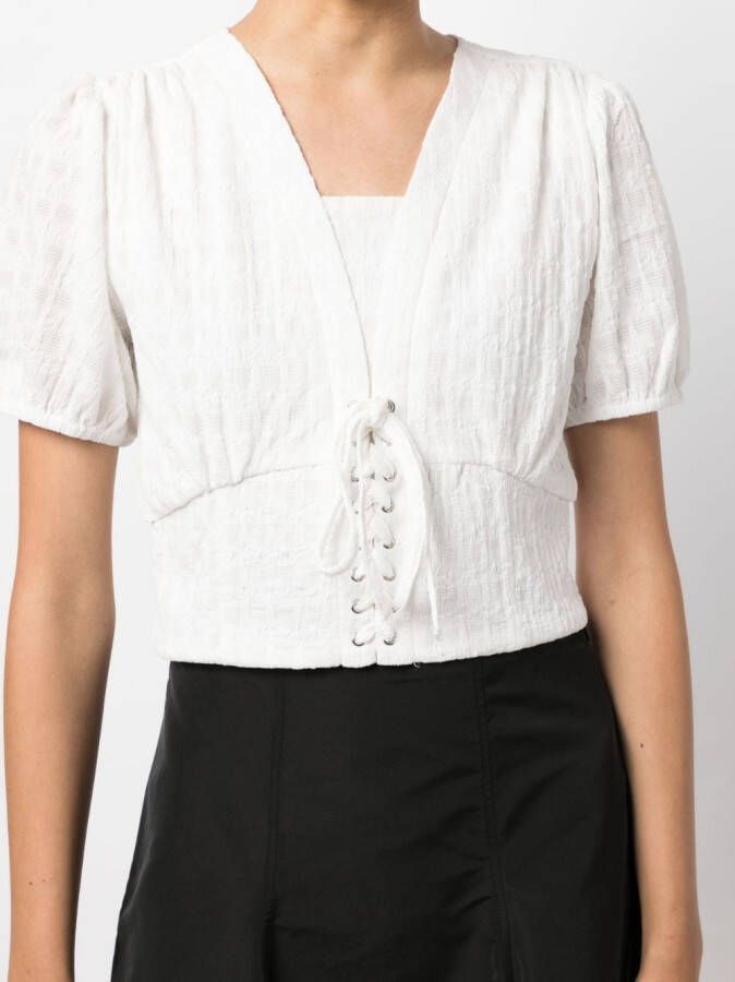 b+ab Blouse met ruches Wit