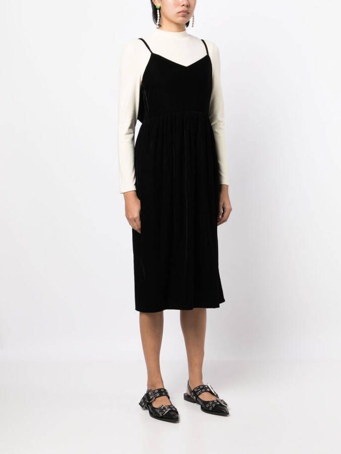 b+ab Midi-jurk met strikdetail Zwart