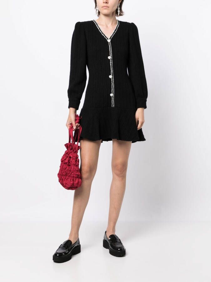b+ab Kabelgebreide mini-jurk Zwart