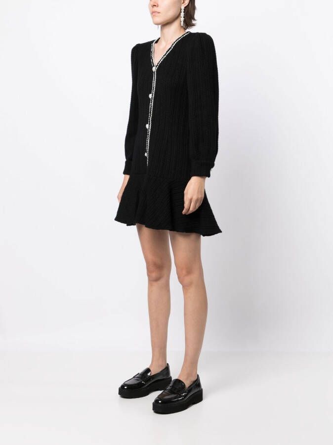 b+ab Kabelgebreide mini-jurk Zwart