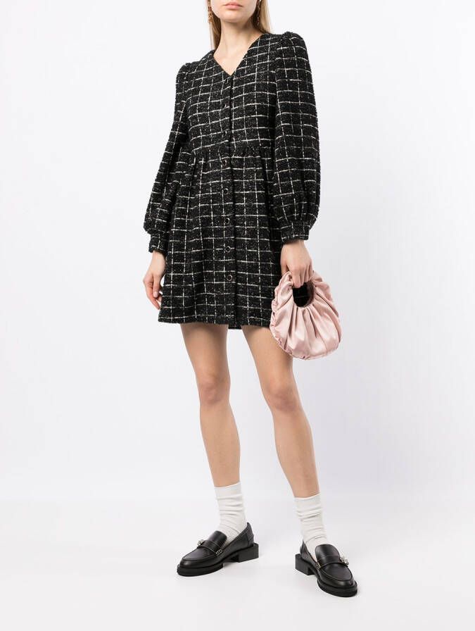 b+ab Geruite mini-jurk Zwart