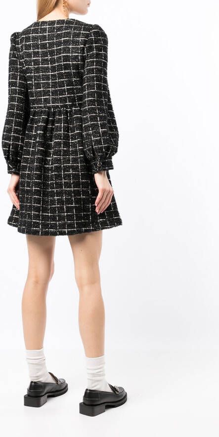 b+ab Geruite mini-jurk Zwart