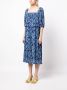 B+ab Midi-jurk met plissé-effect Blauw - Thumbnail 3