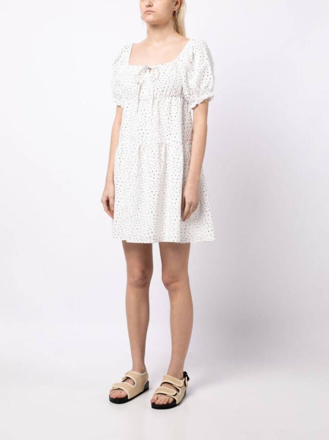 b+ab Midi-jurk met stippen Wit