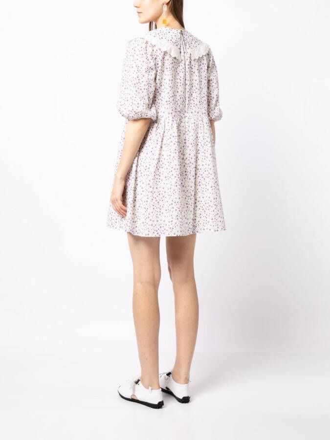 b+ab Mini-jurk met bloemenprint Beige