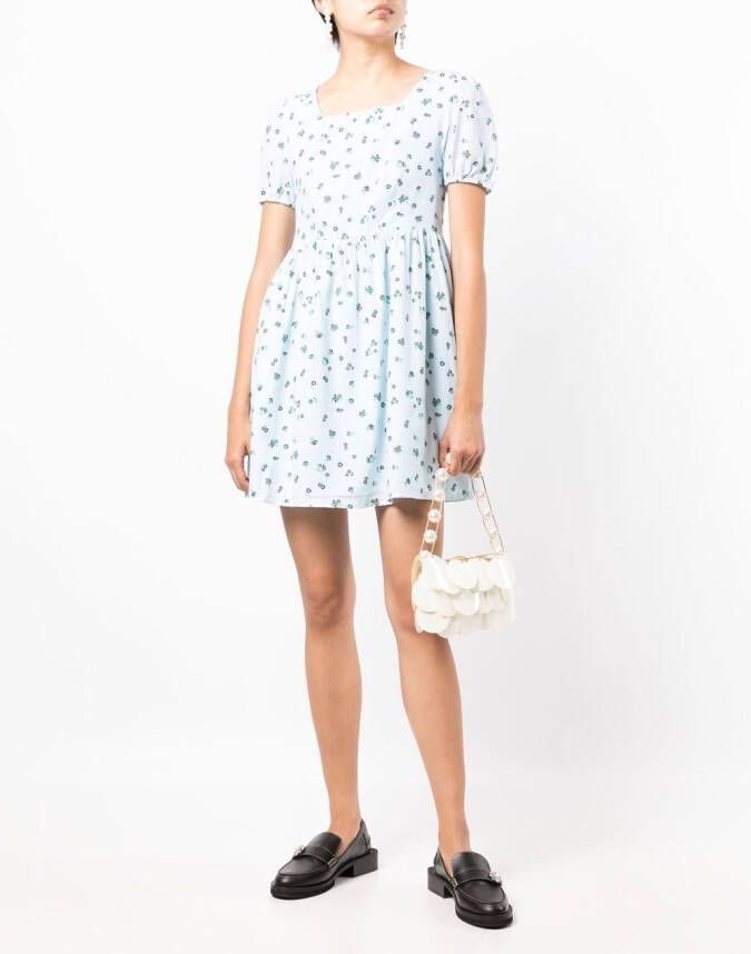 b+ab Mini-jurk met bloemenprint Blauw