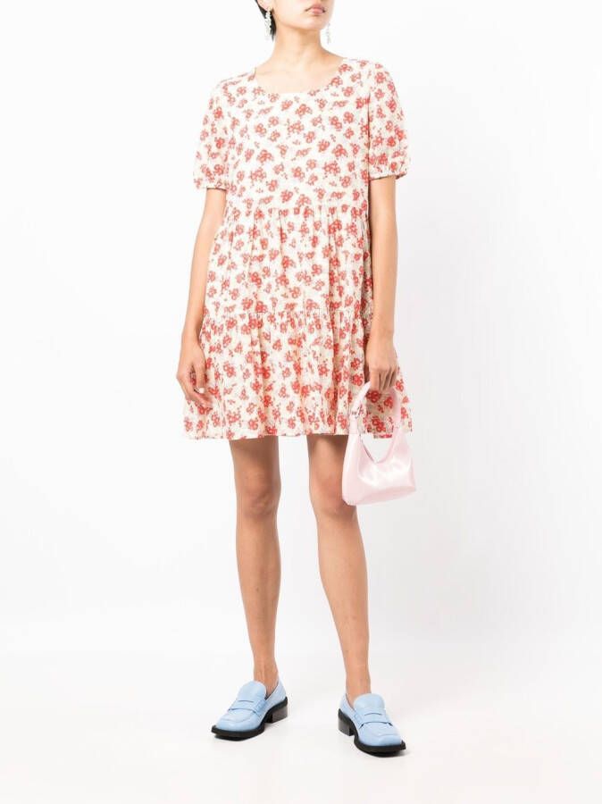 b+ab Mini-jurk met bloemenprint Rood