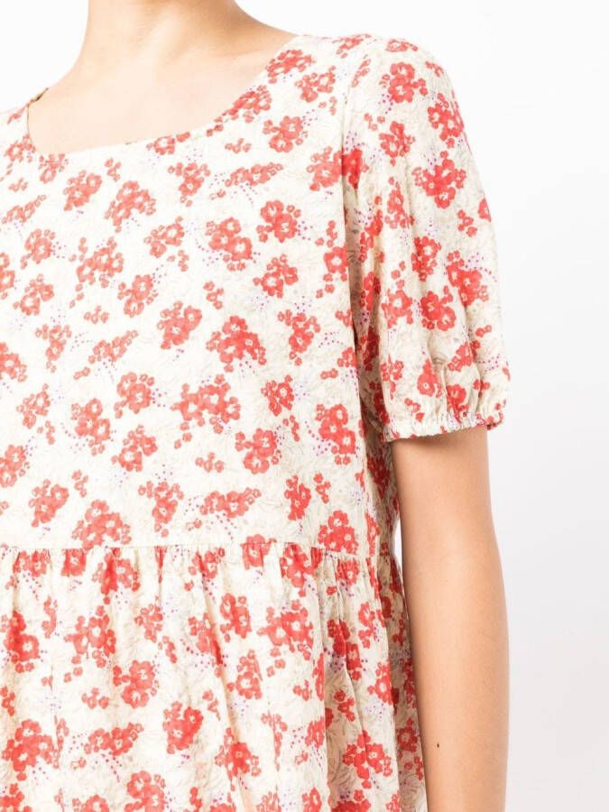 b+ab Mini-jurk met bloemenprint Rood