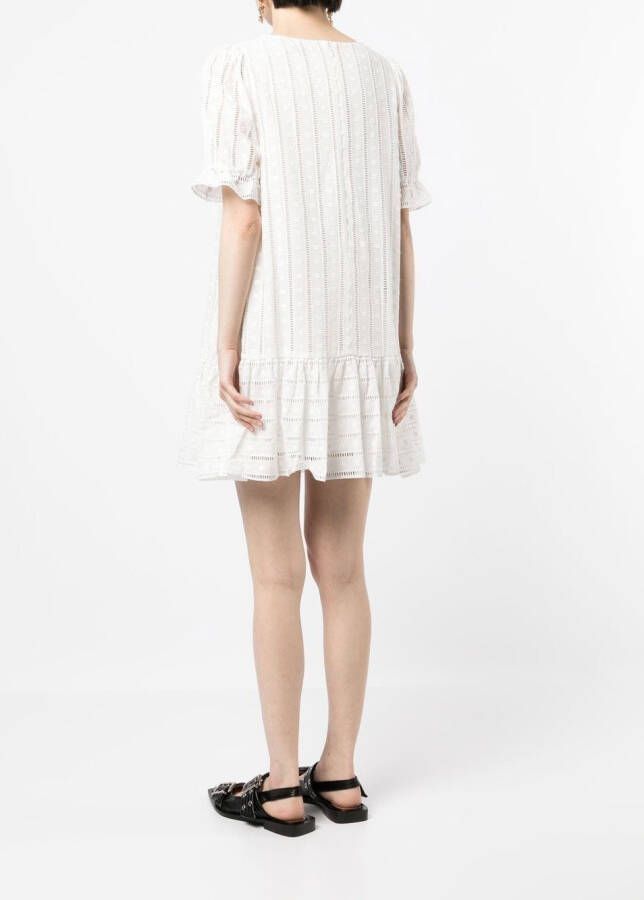 b+ab Mini-jurk met borduurwerk Wit