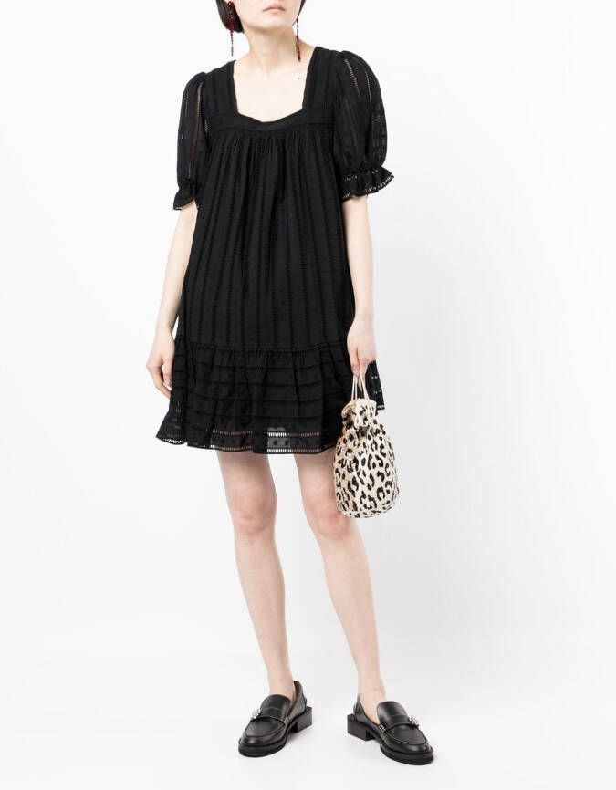 b+ab Mini-jurk met borduurwerk Zwart