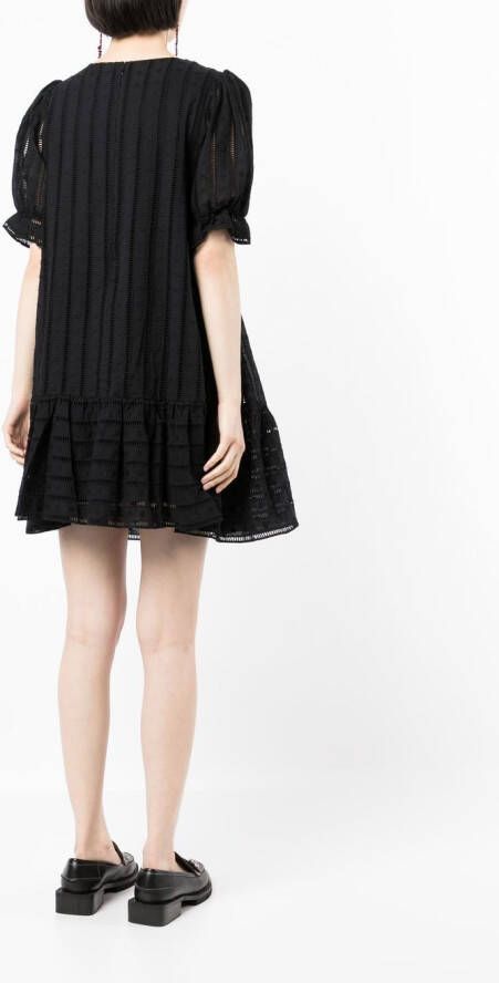 b+ab Mini-jurk met borduurwerk Zwart