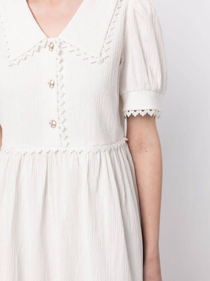 b+ab Mini-jurk met korte mouwen Wit