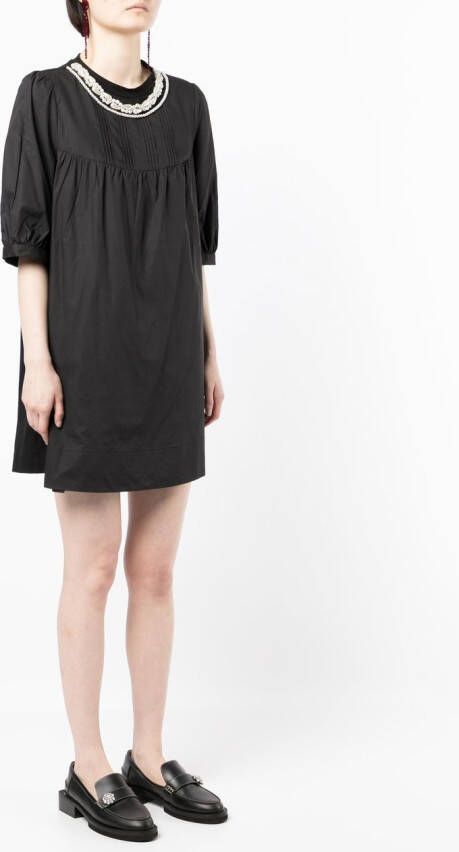 b+ab Mini-jurk met parelkraag Zwart