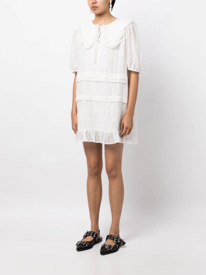 b+ab Mini-jurk met textuur Wit