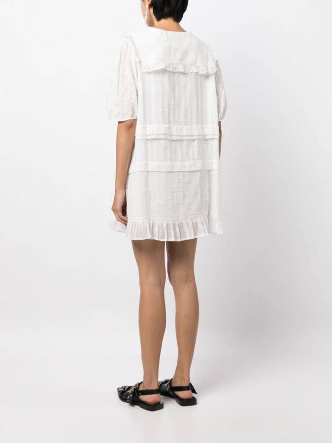 b+ab Mini-jurk met textuur Wit