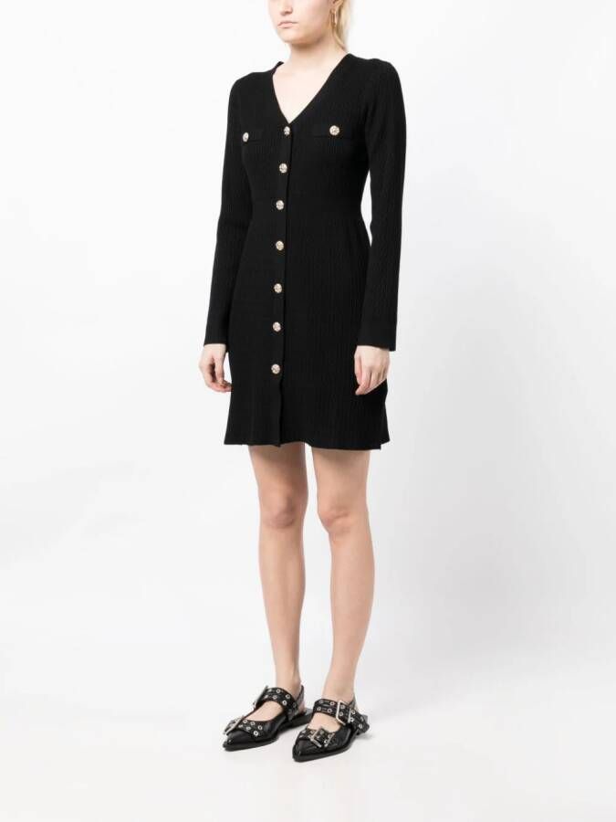 b+ab Ribgebreide mini-jurk Zwart