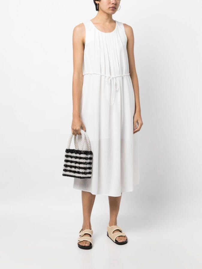 b+ab Midi-jurk met gestrikte taille Wit