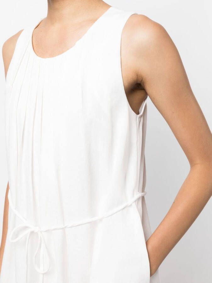 b+ab Midi-jurk met gestrikte taille Wit