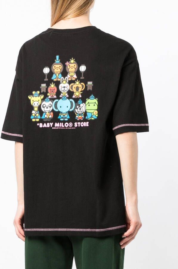 *BABY MILO STORE BY *A BATHING APE T-shirt met logo Zwart
