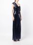 Badgley Mischka Midi-jurk met open schouders Blauw - Thumbnail 3