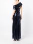 Badgley Mischka Midi-jurk met open schouders Blauw - Thumbnail 4