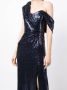 Badgley Mischka Midi-jurk met open schouders Blauw - Thumbnail 5