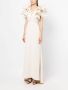 Badgley Mischka Jurk met ruchemouwen Beige - Thumbnail 3