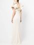 Badgley Mischka Jurk met ruchemouwen Beige - Thumbnail 4