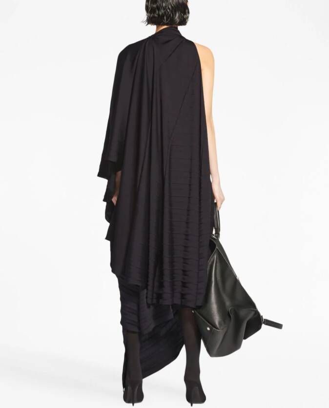 Balenciaga Asymmetrische midi-jurk Zwart