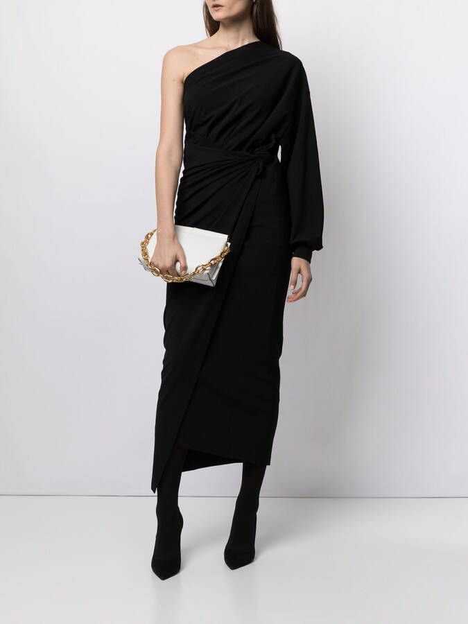 Balenciaga Asymmetrische wikkeljurk Zwart