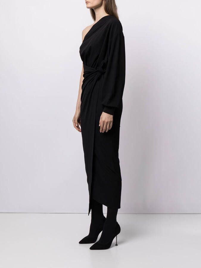 Balenciaga Asymmetrische wikkeljurk Zwart
