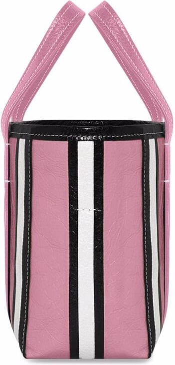 Balenciaga Barbès East-West gestreepte shopper Roze