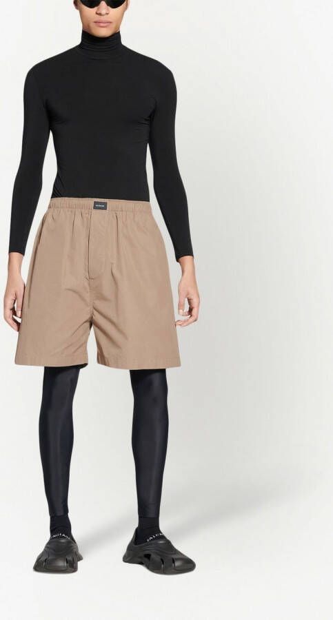 Balenciaga Bermuda shorts met wijde pijpen Beige