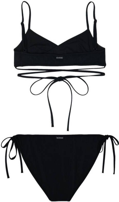 Balenciaga Bikini met wikkelstijl Zwart
