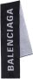 Balenciaga black large logo wool scarf Zwart - Thumbnail 4