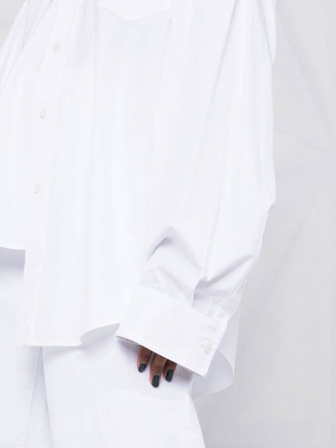 Balenciaga Blouse met gedraaide lange mouwen Wit