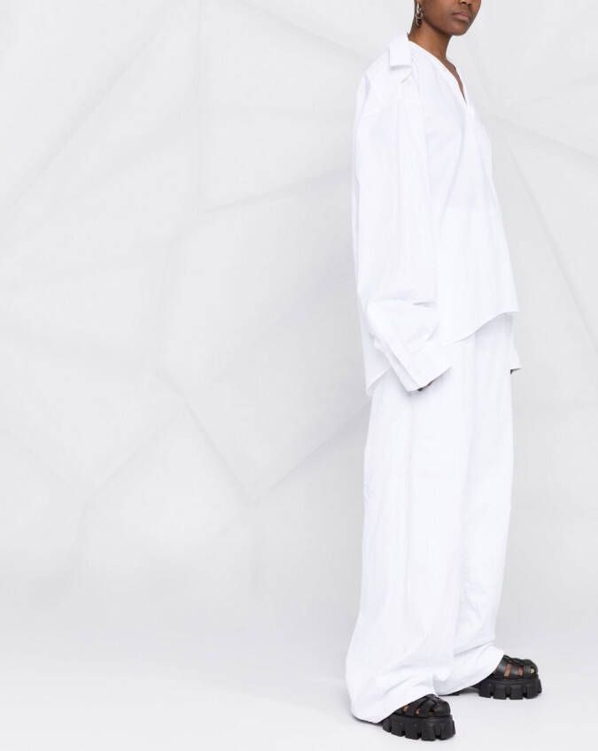 Balenciaga Blouse met gedraaide lange mouwen Wit