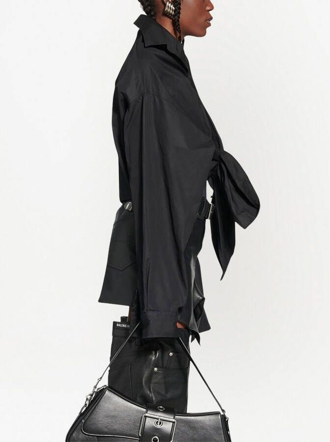 Balenciaga Blouse met gesmockt detail Zwart