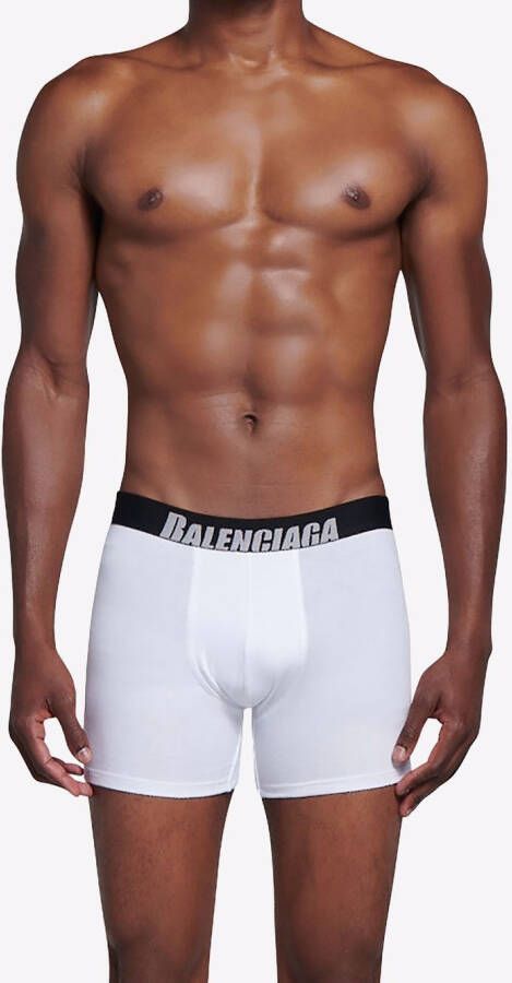 Balenciaga Boxershorts met logo tailleband Wit