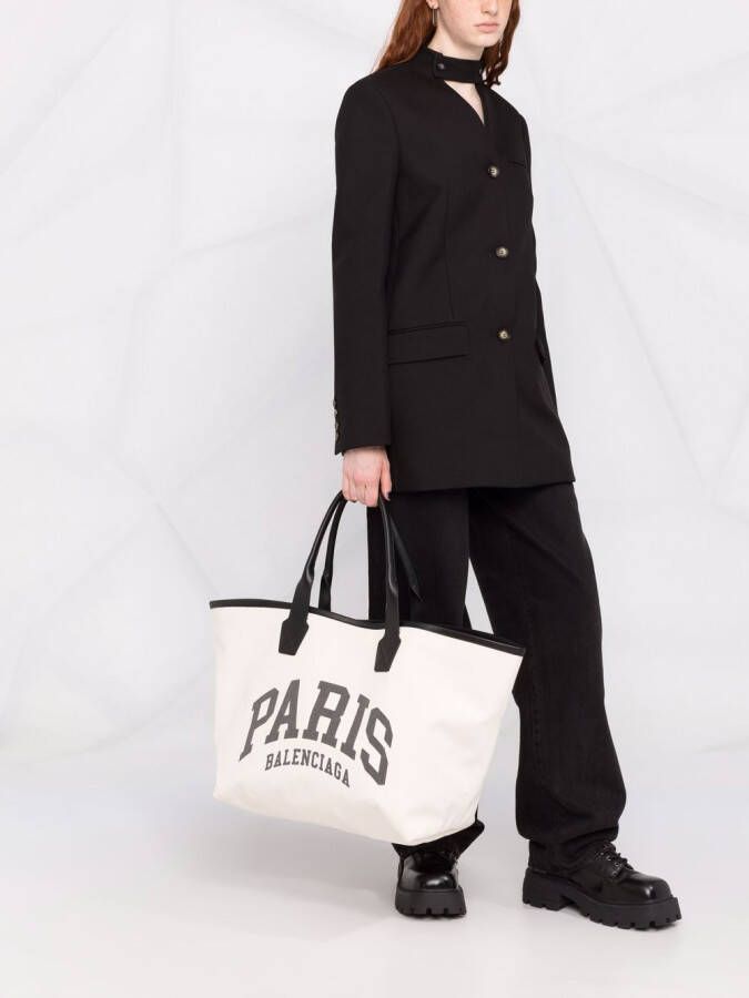 Balenciaga Cities Paris grote shopper Beige