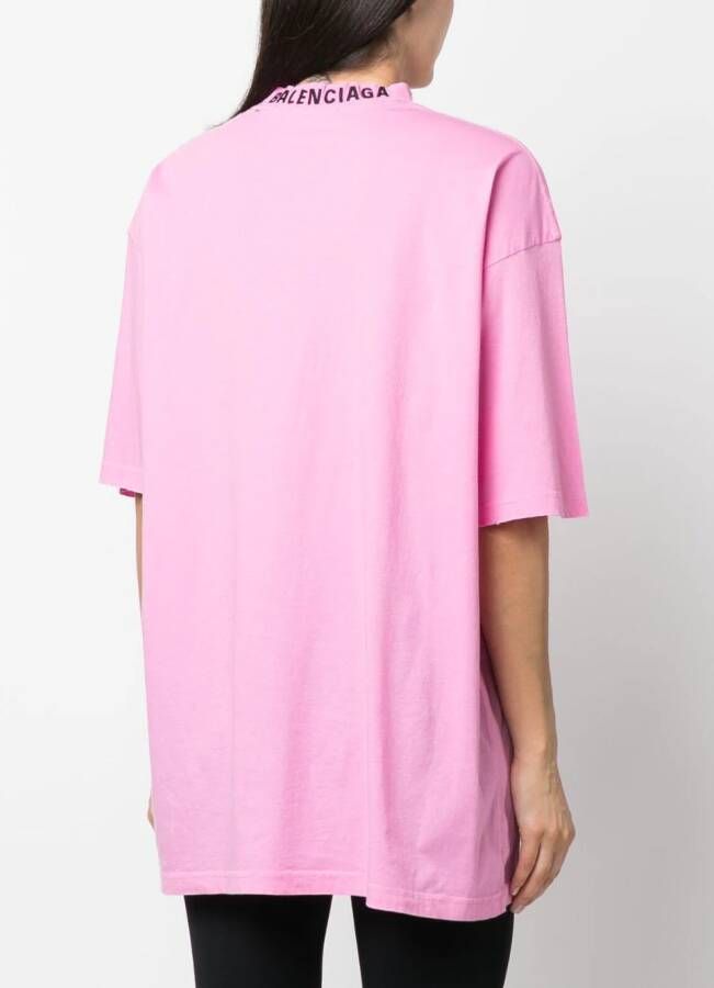 Balenciaga T-shirt met ronde hals Roze