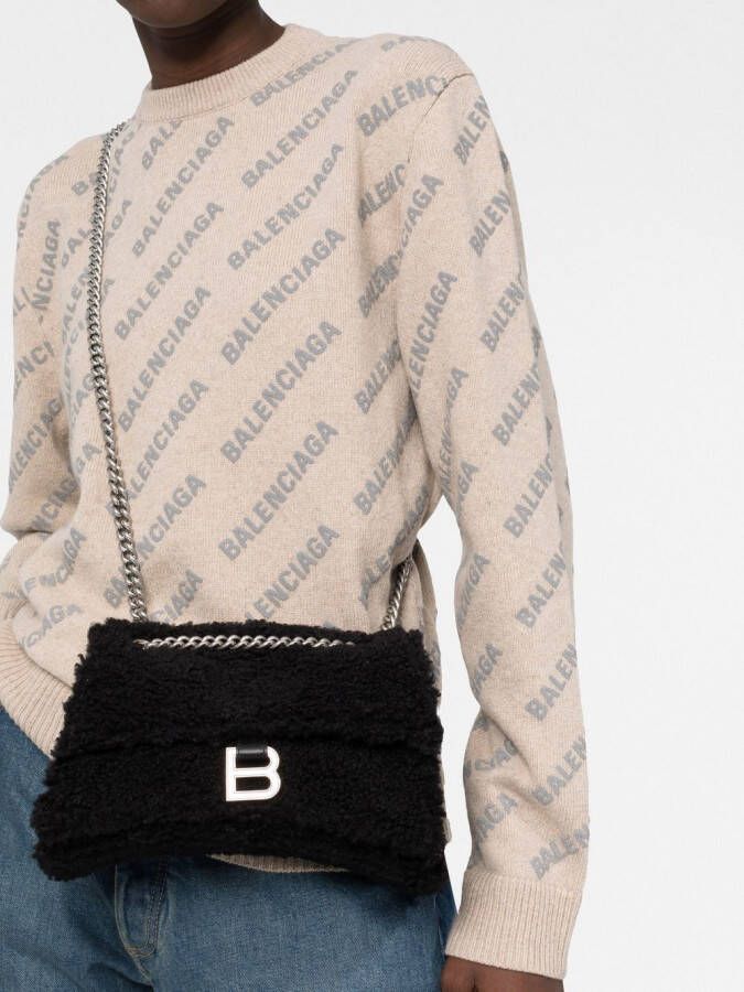 Balenciaga Crush schoudertas met kettingband Zwart